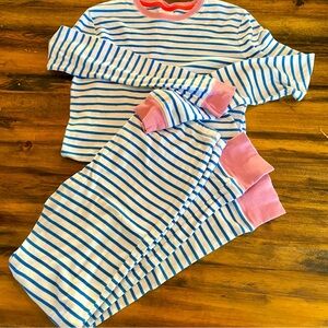 Mini Boden 100% Cotton Blue White Stripe Pajama Set, Girl’s Size US 14y 164cm
